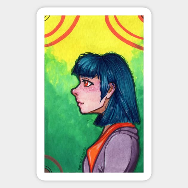 Blue hair Sticker by rosg89